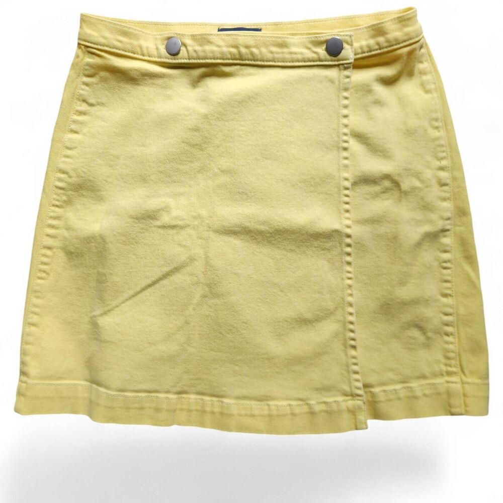 J.Crew Jeans Women’s Yellow Denim Crossover Skirt 28 Preppy Barbiecore
